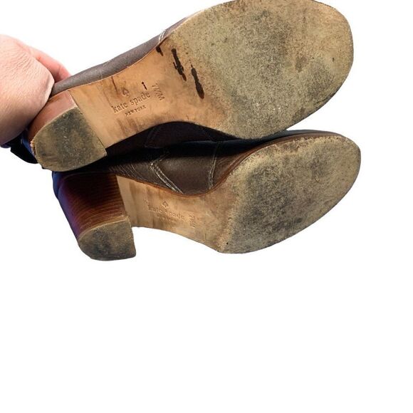 Kate Spade Lanise Bow Leather Ankle Boot Brown Size 7.5 - Picture 7 of 11